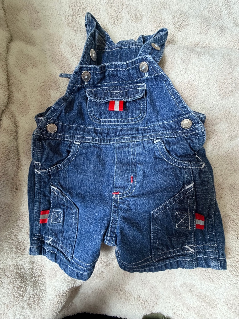 Kids Denim Short Overalls - Blue